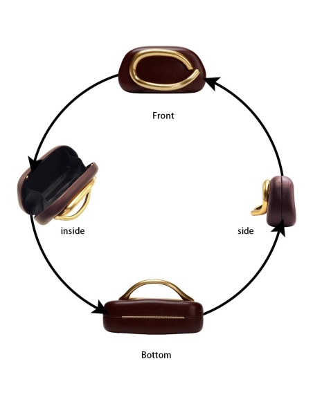 Bolso de Mano de Noche para Mujeres - Cuero PU Rojo Vino