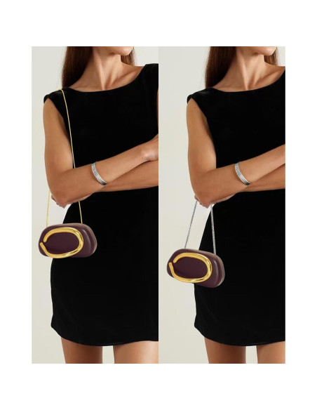 Bolso de Mano de Noche para Mujeres - Cuero PU Rojo Vino