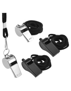 Silbatos Deportivos HONSNKS 4 Pcs Acero Inoxidable y Plástico