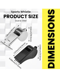 Silbatos Deportivos HONSNKS 4 Pcs Acero Inoxidable y Plástico 2