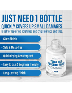 Pintura para Bañeras y Azulejos Cocomfix 29.57ml Blanca Brillante 2