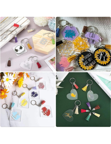 Kit 300 Llaveros Acrílicos en Blanco ZYNERY 5.08 cm