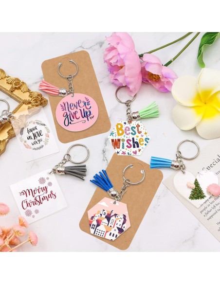 Kit 300 Llaveros Acrílicos en Blanco ZYNERY 5.08 cm