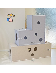 Túnel para Gatos Meeyoview en Forma de L, Fieltro Ecológico 2