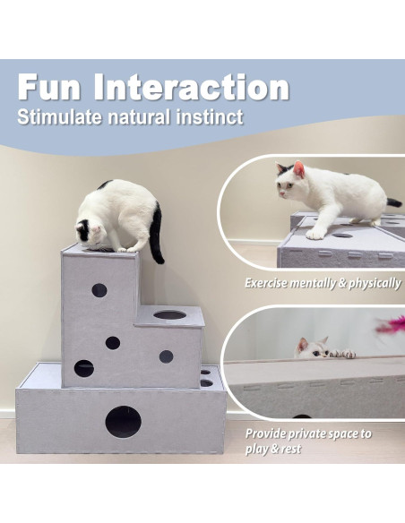 Túnel para Gatos Meeyoview en Forma de L, Fieltro Ecológico Túnel para Gatos Meeyoview en Forma de L, Fieltro Ecológico