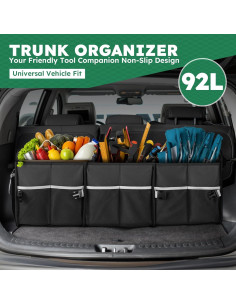 Organizador de Maletero Tonmifr 92L Plegable para SUV y Coche 2