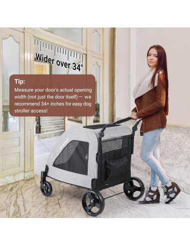 Carrito de Perro EchoSmile XL Plegable 72.57 kg Gris