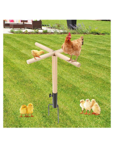 Perchero para Pollos ALLFULL 42x42x67.6cm Madera Natural