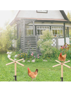 Perchero para Pollos ALLFULL 42x42x67.6cm Madera Natural 2