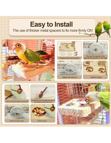 Juguetes de Madera para Aves Arfubye 2PCS Forrajeo Interactivo