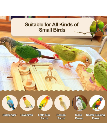 Juguetes de Madera para Aves Arfubye 2PCS Forrajeo Interactivo