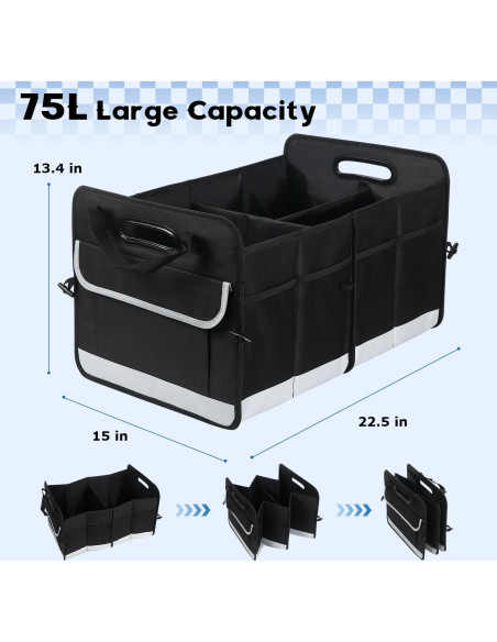Organizador de Maletero AOPHY 72L Impermeable Plegable Auto