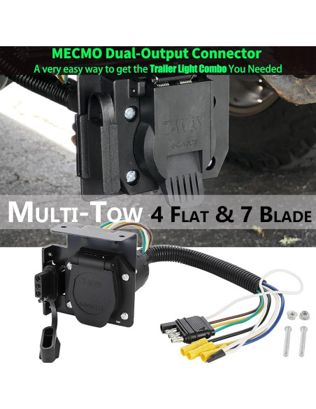 Adaptador MECMO 4 Pines a 7 Pines para Remolque Dual