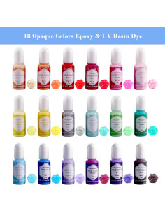 Kit de 18 Tintes Líquidos Opacos para Resina UV Miraclekoo 2