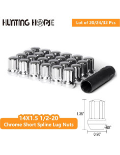 Juego de 32 Tuercas M14x1.5 con Llave de Socket 7 Splines 2