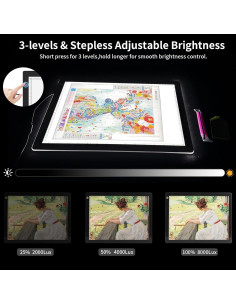 Tabla de Luz A3 TSOCOS LED Ultra Delgado con Soporte Ajustable 2