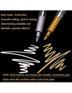 Marcadores Metálicos Dyvicl Set de 4 - Dorado y Plateado 2