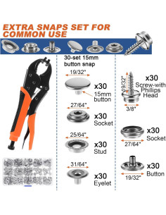 Kit de herramientas de sujetador a presión Lemecima 353 PCS 2