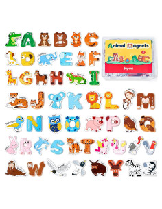 Imanes de Nevera JoyCat para Niños - 26 Animales y Letras