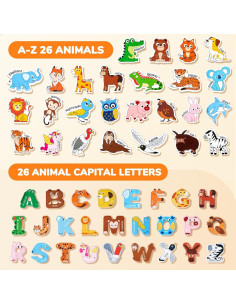 Imanes de Nevera JoyCat para Niños - 26 Animales y Letras 2