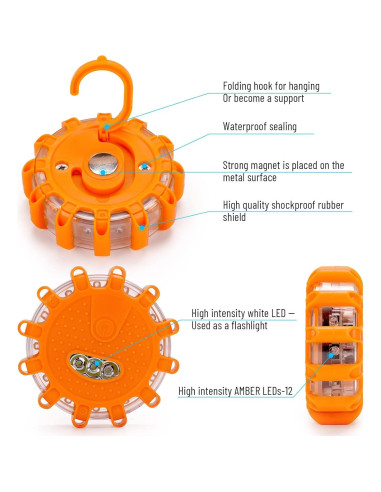 Kit de luces de advertencia LED HEIGPAN GP906, 6 unidades