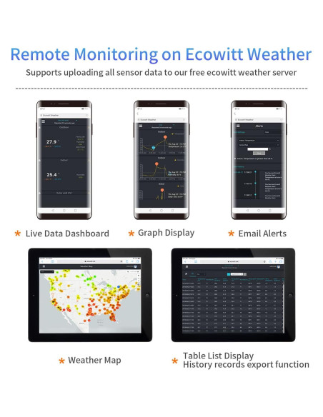 Kit Medidor Humedad Suelo Ecowitt GW1106 con Wi-Fi