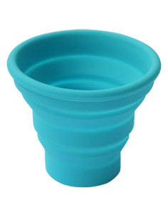 Taza Plegable de Silicona Ecoart Azul para Camping y Viajes