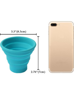 Taza Plegable de Silicona Ecoart Azul para Camping y Viajes 2