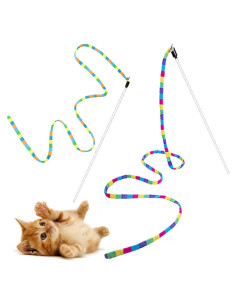 Varita Interactiva para Gatos FYNIGO Arcoíris 140 cm 2 Piezas