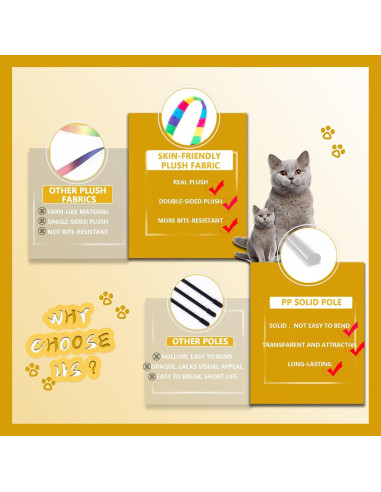 Varita Interactiva para Gatos FYNIGO Arcoíris 140 cm 2 Piezas