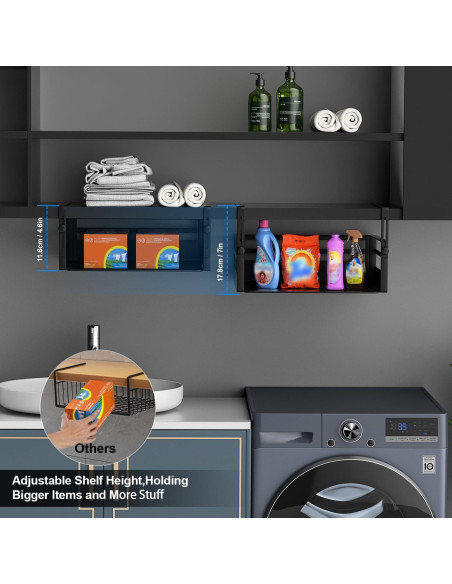 2 Cestas de Almacenamiento Bajo Estante AmonHouseware Negro 2 Cestas de Almacenamiento Bajo Estante AmonHouseware Negro