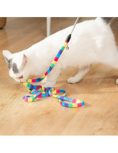 Varita Interactiva para Gatos FYNIGO Arcoíris 140 cm 2 Piezas
