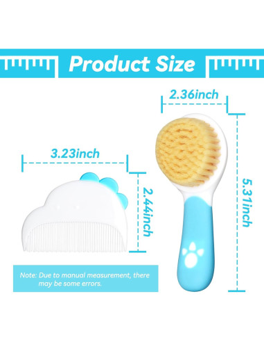 Juego de Cepillo y Peine para Bebés Azul - Cuidado Suave