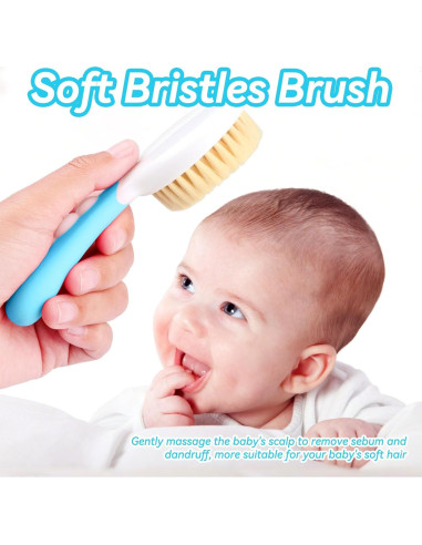 Juego de Cepillo y Peine para Bebés Azul - Cuidado Suave