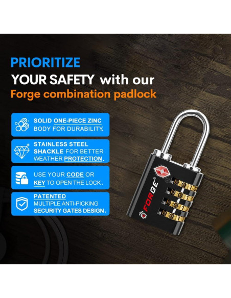 Cerradura TSA Forja TS-431 Doble Apertura 2 Pk Negra