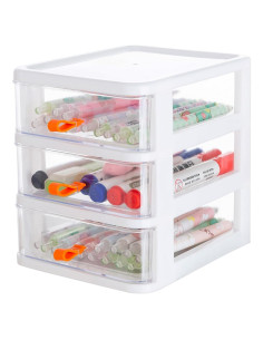 Organizador de Cajones Mini Gagee 3 Cajones Plástico Blanco