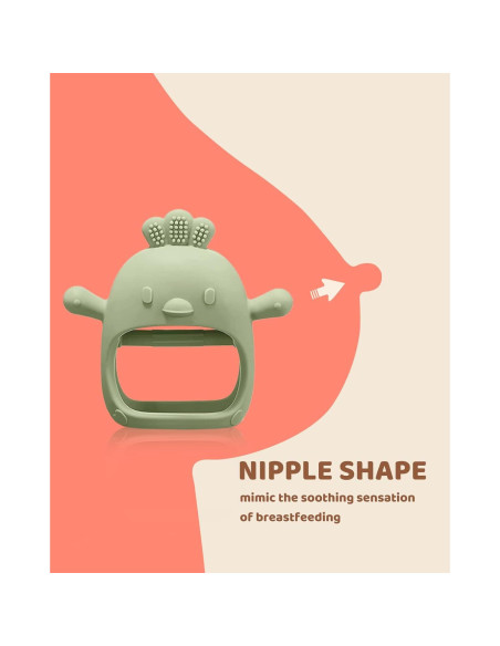 3 Paquetes Mitón de Dentición Silicona Bebés 3+ Meses BPA Free