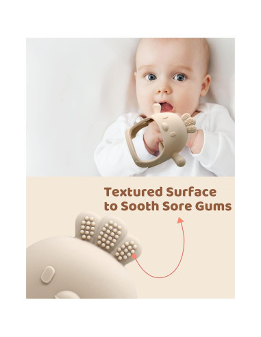 3 Paquetes Mitón de Dentición Silicona Bebés 3+ Meses BPA Free