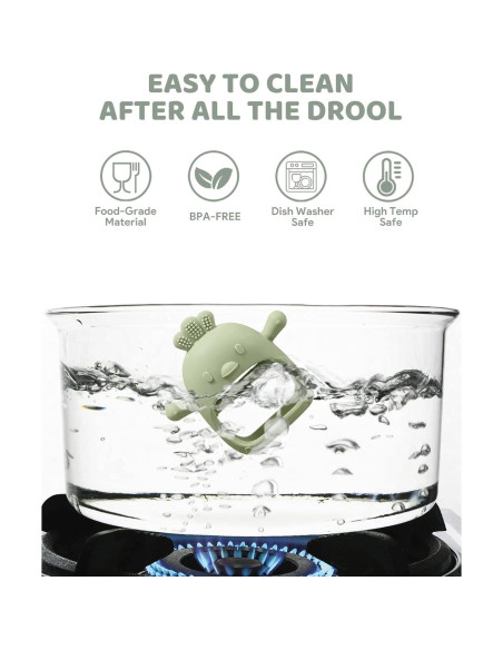 3 Paquetes Mitón de Dentición Silicona Bebés 3+ Meses BPA Free