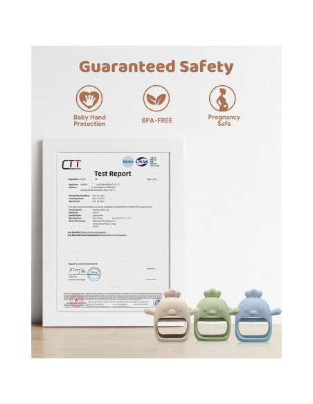 3 Paquetes Mitón de Dentición Silicona Bebés 3+ Meses BPA Free