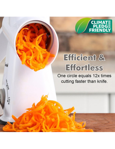 Rallador de Queso Rotatorio Geedel con 3 Cuchillas Desmontables