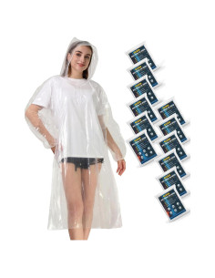 Ponchos de Lluvia Desechables Airpler - 12 Unidades Transparentes