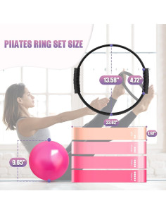 Juego de Anillo de Pilates JHMFDDSB con Pelota y Bandas 2