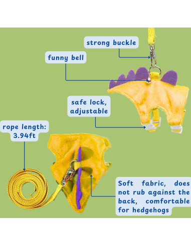 Correa y Arnés Ajustable para Erizo Homedy Amarillo