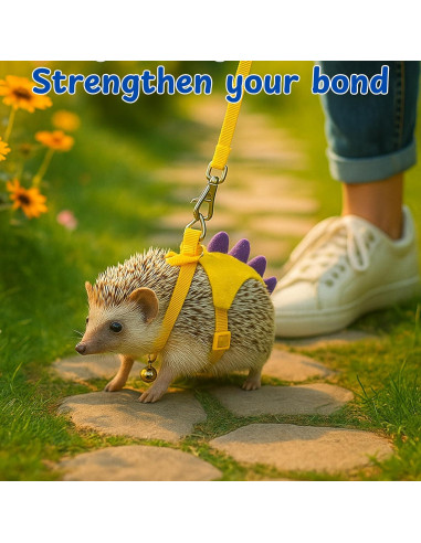 Correa y Arnés Ajustable para Erizo Homedy Amarillo