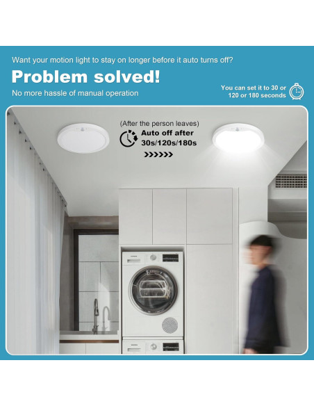 Luz de Techo LED 20W con Sensor de Movimiento 3CCT Ajustable Luz de Techo LED 20W con Sensor de Movimiento 3CCT Ajustable