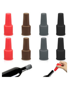 8 Tapones de Silicona Reutilizables para Botellas de Vino CANIPHA