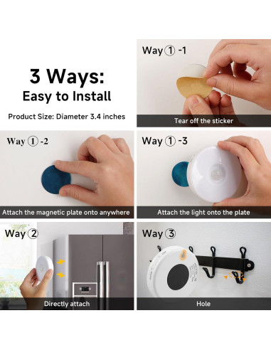 Luz LED de Sensor de Movimiento ChiChi 2Pack Cálido 3000K