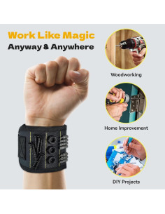 Pulsera Magnética FUPUALL para Herramientas con 15 Imánes 2