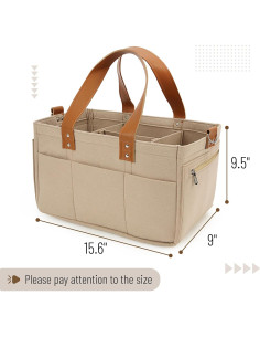 Organizador de Pañales Mr. Pen Caddy de Fieltro con Cuero 2